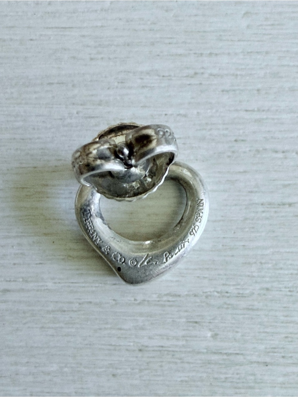 ✨ Tiffany & Co. Sterling Silver Elsa Peretti Open Heart Earrings Gift 11mm ✨ - Picture 11 of 14